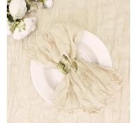 Cupuamon 25 Pack Cheesecloth Napkins 20x20 Inch Dinner Table Napkins Boho Washable Rustic Gauze Napkins Bulk for Wedding Bridal Baby Shower Party Decor (Ivory)