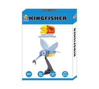 CUPUZ 3D Papercraft Kit - DIY Paper Model Building Set for Kids & Adults | STEM Educational Craft Toy | Creative Screen-Free Activity & Display Gift (Kingfisher)