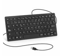 CUQI Mini Teclado Con Cable, 78 Teclas Ergonómicas, Interfaz USB-A, Mini Teclado Portátil para la Oficina y los Viajes (Español)