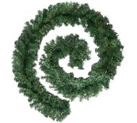 Cuqoo 2.7m Christmas Garland - Extra Thick Artificial Green Pine Garland for Fireplace, Stairs, Doors & Mantle Décor - Realistic Indoor/Outdoor Xmas Holiday Decoration (Without Lights, 2.7M)