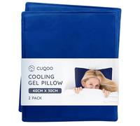 CUQOO Cool Pillows for Sleeping - 2 Pack Blue Foldable & Compact Cooling Pillow for Night Sweats, Dual Gel Design for Heat Absorption & Dissipation, Sleep