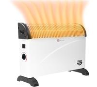 CUQOO 2000W Convector Radiator Heater with 3 Heat Settings - Powerful Electric Heater, Adjustable Thermostat, Safe and Secure Room Warner with Overheat Protection, Space Heaters for Indoor Use