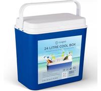 Cuqoo 24L Cool Box Portable Insulated Ice Box For Camping Beach Travel And Picnics Lightweight Cooler With Handle Keeps Food Cold