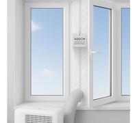 CUQOO 300cm/118Inch AC Window Seals for Portable Air Conditioner and Tumble Dryer - Air Conditioning Window Seal Kit for Mobile Air-Conditioner Unit- Air Exchange Guards With Zip and Adhesive (400 CM)