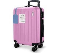Cuqoo Avio Jett 55Cm Pink Cabin Suitcase Lightweight Carry On Luggage With Spinner Wheels Telescopic Handle And Lock For Ryanair