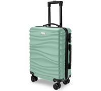 Cuqoo Avio Wave Cabin Suitcase Aquamarine 55X40X20Cm Lightweight Hard Shell Luggage Spinner Wheels Telescopic Handle Carry On Travel Cas