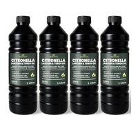 CUQOO Citronella Oil 4 Pack 1L | Garden Burner Outdoor Torch Lantern Oil