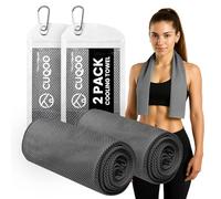 CUQOO Cooling Towels 2 Pack - 120x30cm Microfibre Chilly Towel for Gym, Yoga, Running & Sports | Ultra Soft, Breathable & Quick Dry Cool Cloth for Neck, Face & Workout