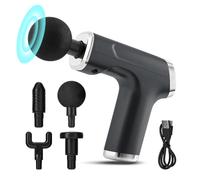 CUQOO Deep Tissue Massage Gun - Mother’s Day Gift for Mum, USB Rechargeable 6-Speed Handheld Muscle Massager with LCD Display & 4 Attachments - Ideal for Men & Women