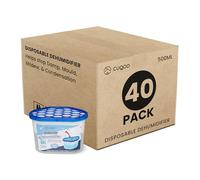 CUQOO Disposable Dehumidifier - 500ml Pack of 40, Damp & Moisture Absorber, Dehumidifiers for Damp, Mould, Kitchen, Wardrobe, Bedroom, Caravan, Office, Garage, Bathroom Condensation Remover