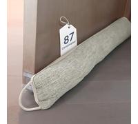 CUQOO Draft Excluder for Doors - 87x10cm Cream, Soundproof & Windproof Insulation, Blocks Drafts, Noise, Dust, Light & Bugs, Premium Durable Draught Excluder for Doors