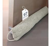 CUQOO Draft Excluder for Doors - 97x10cm Cream, Soundproof & Windproof Insulation, Blocks Drafts, Noise, Dust, Light & Bugs, Premium Durable Draught Excluder for Doors