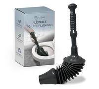 CUQOO Heavy Duty Sink and Toilet Plunger - Small Head Industrial Grade Plumbers Plunger - Flexible Drain Unblocker for Bathrooms, Kitchens, and Showers