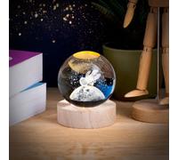 Cuqoo Led Crystal Ball Lamp 6Cm 3D Engraved Astronaut Night Light With Usb Or Battery Base Unique Gift & Home Decor Light