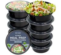 CUQOO 10 Pack Meal Prep Containers Round - Reusable BPA-Free Food-Safe Containers with Lids, Freezer, Microwave & Dishwasher Safe for Meal Plan, Portion Control & Batch Cooking