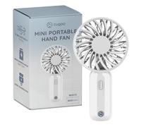 CUQOO Mini Hand Fan - USB Rechargeable Fan with 800mAh Battery & 3 Speeds, Portable Handheld for Travel, Home, Office, School & Everyday Use, Lightweight Compact Mini Fan, White