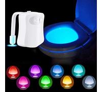 CUQOO Motion Sensor Toilet Night Light - 10 Colour LED, Hygienic, Battery Operated, Universal Fit, Easy Installation & Wide Angle Sensor, Smart New Home Gifts for Bathroom
