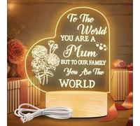 CUQOO Mum Night Light - 3D Illusion Lamp for Mum & Nanny, USB Rechargeable Warm Glow Gift for Birthdays, Christmas & Special Occasions - Thoughtful Mother’s Present [Energy Class A]