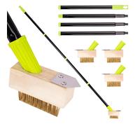 CUQOO Patio Weed Remover Tool with Long Handle ? Heavy Duty Wire Brush & Scraper for Block Paving, Driveways & Patios ? Moss Remover & Weeding Tool