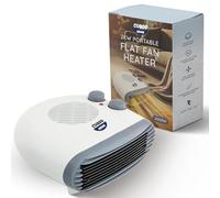 CUQOO Portable Flat Fan Heater - 2000W Room Heater with 3 Heat Settings and Overheat Protection, Horizontal Fan Heaters, Electric Space Warmer for Bedroom Indoor Use