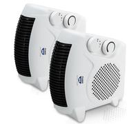 CUQOO Powerful 2KW Fan Heater with 2 Heat settings & Cool Function - Upright Electric Quiet Space Heater for Home with Variable Thermostat, Low Energy Usage, Perfect Electric Room Warmer