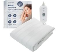 Cuqoo Premium Electric Blanket Fast Heating 3 Heat Levels Led Indicator Machine Washable Throw For Home And Camping Warmth