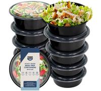 Cuqoo Premium Meal Prep Containers, Pack Of 10 Single Compartment Round Lunch Box, Bpa-Free And Food-Safe Snack Box