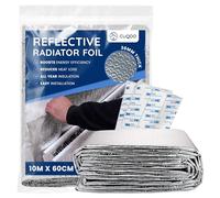 CUQOO Radiator Reflector Foil 10m x 60cm - 3.6mm Thick Bubble Wrap Insulation, Energy-Saving Heat Deflector Panels, Reflective Foil Roll for Radiator Efficiency