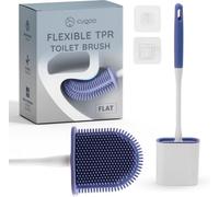 Cuqoo Silicone Toilet Brush And Holder Set Antibacterial Loo Brush With Flexible Rubber Bristles Hygienic Bathroom Cleaning Access