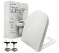 Cuqoo Soft Close Toilet Seat D Shape Heavy Duty Quick Release Easy Fit Top Fix Adjustable Hinges Durable Design For Modern Bathroo