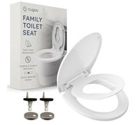 CUQOO Soft Close Toilet Seat - Premium Heavy Duty with Quick Release, Easy Installation with Two Top Fixing Options and Adjustable Hinges, All-in-One Family Comfort Toilet Seat