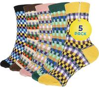 Cuqoo Sunny Socks Womens Thermal Socks 5 Pairs Thick Warm & Breathable Soft Non-Slip For Cold Weather Reinforced Heel Odour Free Fabric