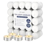 CUQOO Tea Lights 8 Hour Burn 100 Pack Unscented Tealight Candles - 8hr Long Burning Vegan Smokeless Tea Light Small White Candles for Wax Burners, Home, Weddings & Emergency Use