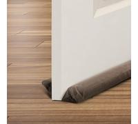 CUQOO Under Door Draught Excluder - Adjustable Door Draft Stopper for Gaps Up to 3.8cm, Noise & Wind Blocker, Double-Sided Door Seal for Front & Internal Doors, Foam Draft Excluder Cushion, Brown