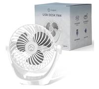 CUQOO Powerful USB Desk Fan - 360° Rotatable Mini Fan with 3 Speed Settings, Powerful, Silent, Lightweight & Compact for Desk, Home, Office & Travel, White