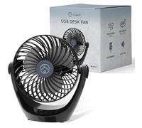 CUQOO USB Desk Fan - 360° Rotatable USB Powered Portable Small Desktop Fan with 3 Speeds, Powerful, Lightweight & Compact Cooling for Home, Office, Bedroom, Travel & Camping Essentials