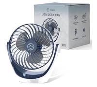 CUQOO USB Desk Fan - 360° Rotatable USB Powered Portable Small Desktop Fan with 3 Speeds, Powerful, Lightweight & Compact Cooling for Home, Office, Bedroom, Travel & Camping Essentials