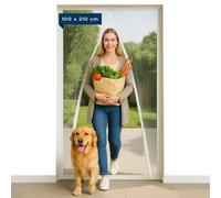 Cuqoo White Magnetic Door Fly Insect Screen Curtain 100Cm X 210Cm Flyscreen Net Magnetic Closure Easy Installation For All Doors