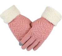 CUQOO Winter Gloves for Women - Warm & Lightweight Knitted Touch Screen Womens Thermal Gloves, Windproof, Cosy Ladies Thermal Glove for Cold Weather, Soft, Stretchy for Walking, Driving & Cycling