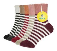 CUQOO Womens Thermal Socks - 5 Pairs Extra Thick Wool Thermal Socks Womens 4-7 for Winter Warmth, Soft, Breathable & Insulated for Hiking, Camping, Home, Warm & Cosy