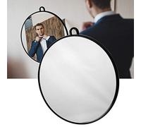 Cuque Hand Held Mirror Black Round Hair Mirror 26.5cm 10.4inch for Personal Hair Salon Use