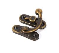 Cuque July Summer Gifts Antique Latch Hook Hasp, 12pcs Antique Decorative Jewelry Gift Wine Wooden Box Hasp Latch Hook with 48 Screws (Left)