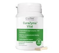 CURA NUTRITION CURAZYME Vital (30 Capsules) Digestive Enzymes Supplement for Gut Health Support, Basic Digest Formula for Bloating, Heartburn, Digestion Relief, Ideal for Sensitive Stomachs, Vegan