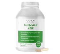 CURA NUTRITION CURAZYME Vital (90 Capsules) Digestive Enzymes Supplement for Gut Health Support, Basic Digest Formula for Bloating, Heartburn, Digestion Relief, Ideal for Sensitive Stomachs, Vegan