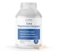 CURA NUTRITION Magnesium Complex - Triple Potency 1280mg Magnesium Glycinate, Lactate & Oxide (396mg Elemental) - High Absorption Mineral Supplement for Sleep, Relaxation, Energy - 90 Vegan Capsules