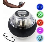 Curaball Hand Exerciser,Auto-Start Gyroscopic Wrist Exercise Gyro Ball,Metal Hand & Forearm Strengthener With LED Lights,LCD Progress Counter,Adjustable Resistance,for Arm & Finger Workouts