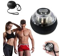 Curaball Hand Exerciser, Curaball Hand Balls - Adjustable Forearm Strengthener, Auto-Start Gyroscopic Wrist Exercise Ball with Led Lights, Just 5 Min Daily Improve Your Hands Stronger (A)