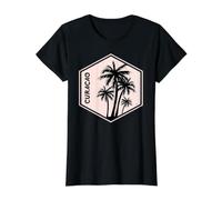 Curacao Caribbean Palm Trees Souvenir Value Graphic T-Shirt, Women, Black, L