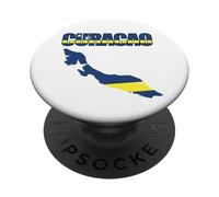 Curacao Flag Map Design Island Caribbean Pride PopSockets Adhesive PopGrip