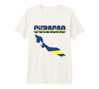 Curacao Flag Map Design Island Caribbean Pride Premium T-Shirt